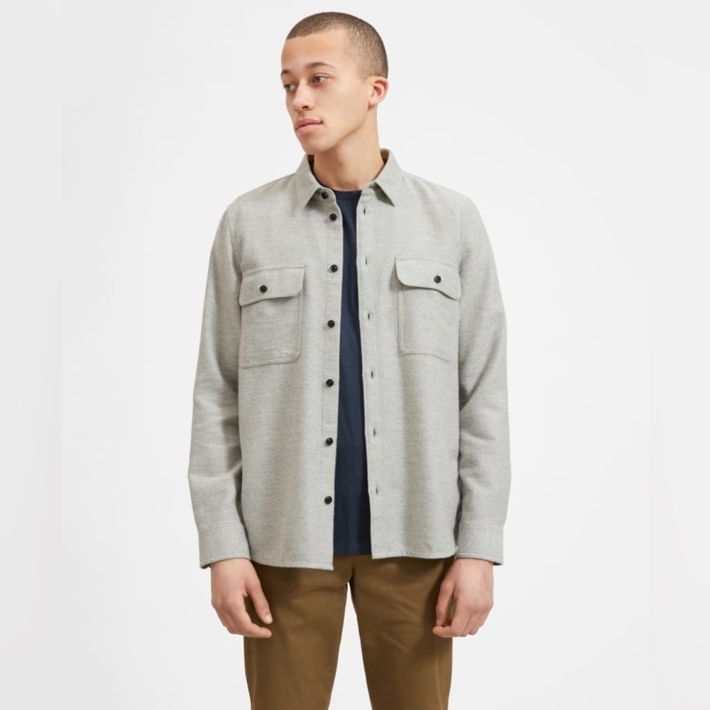 Everlane men’s The Heavyweight Overshirt heathered gray size medium